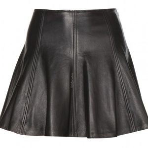 Ralph Lauren black soft genuine leather mini skirt
